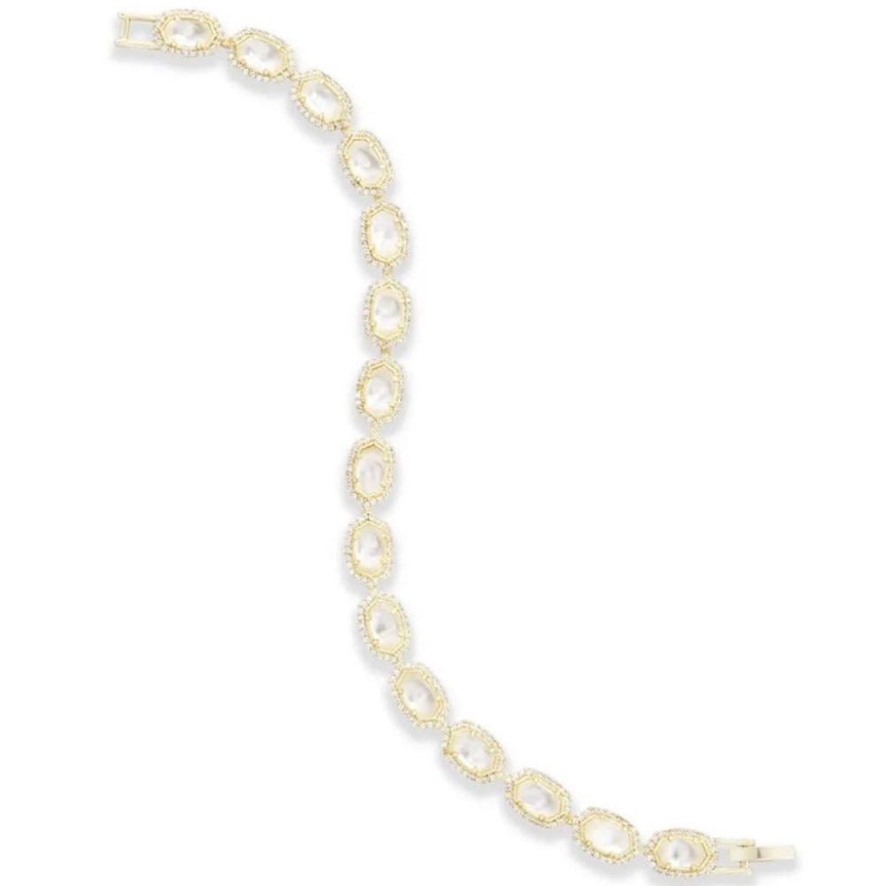 Kendra Scott Cole Gold Link Ivory Mother of Pearl Bracelet - Picture 6 of 7